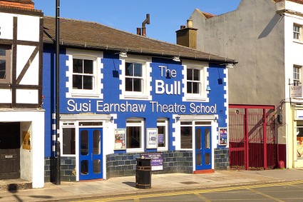 blue painted building