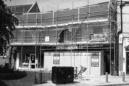 Cafe Pacino with scaffolding
