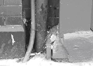 More broken downpipe