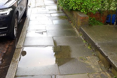 puddle on pavement, Barnet