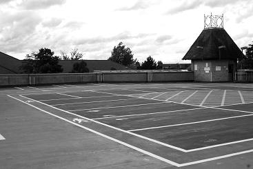 The Spires car park, top floor, Barnet
