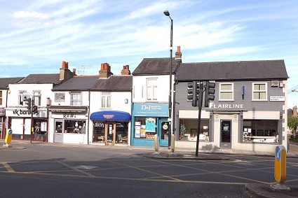 row of small shops